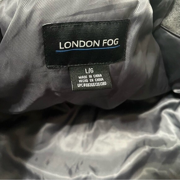 London Fog Men's Wool Blend Gray Car Coat sz Large - Picture 5 of 11